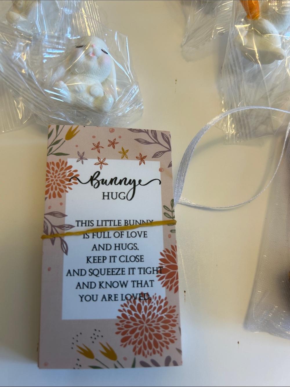 DFumete Bunny Hug Party Favors - Set of 24 Bunnies, Cards, and String Bags - Picture 7 of 14